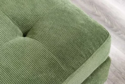 Retro Ecksofa STOCKHOLM 220cm grün Cordstoff Federkern 3-Sitzer
