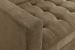 Retro Ecksofa STOCKHOLM 220cm taupe Cord Federkern 3-Sitzer