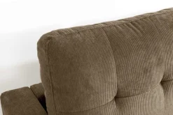 Retro Ecksofa STOCKHOLM 220cm taupe Cord Federkern 3-Sitzer
