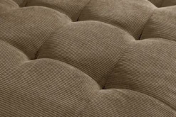 Retro Ecksofa STOCKHOLM 220cm taupe Cord Federkern 3-Sitzer