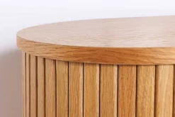 Retro Highboard VALHALLA WOOD 110cm natur Eichenholz mit Schiebetüren
