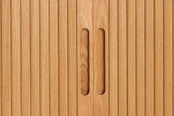 Retro Highboard VALHALLA WOOD 110cm natur Eichenholz mit Schiebetüren
