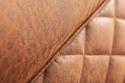 Retro Lounge Sessel MUSTANG LOUNGER antik hellbraun mit Ziersteppung