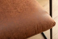 Retro Lounge Sessel MUSTANG LOUNGER antik hellbraun mit Ziersteppung