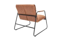Retro Lounge Sessel MUSTANG LOUNGER antik hellbraun mit Ziersteppung