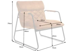 Retro Lounge Sessel MUSTANG LOUNGER senfgelb Samt mit Ziersteppung
