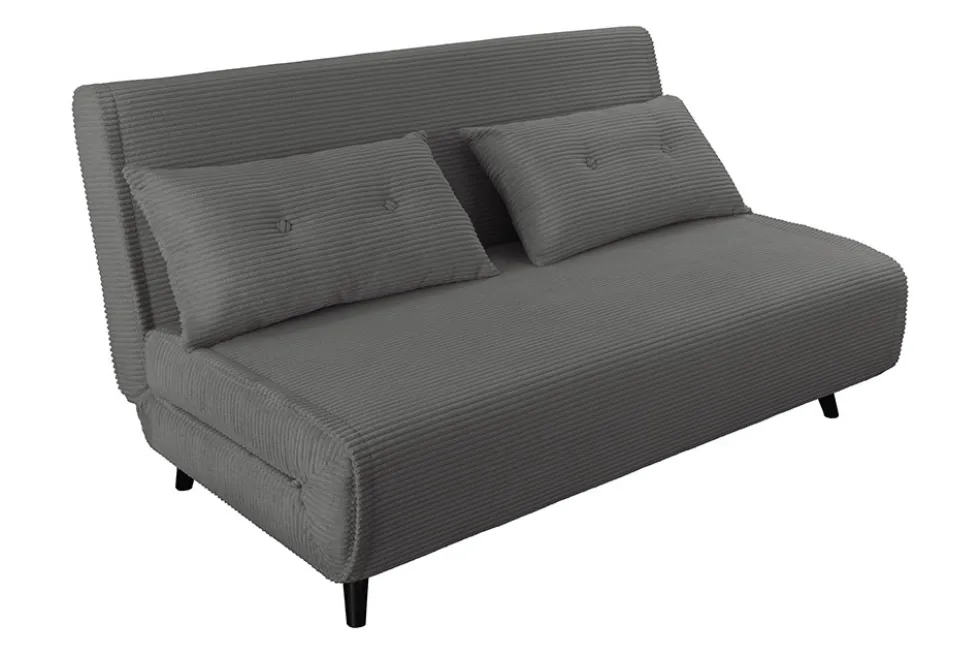 Retro Schlafsessel SMART MULTIFUNCTION 140cm grau Cord Bettfunktion inkl. Kissen