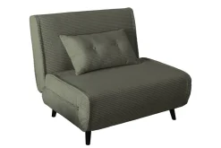 Retro Schlafsessel SMART MULTIFUNCTION 100cm grün Cord Bettfunktion inkl. Kissen