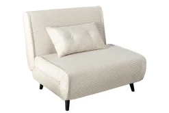 Retro Schlafsessel SMART MULTIFUNCTION 100cm beige Cord Bettfunktion inkl. Kissen