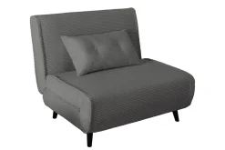 Retro Schlafsessel SMART MULTIFUNCTION 100cm grau Cord Bettfunktion inkl. Kissen