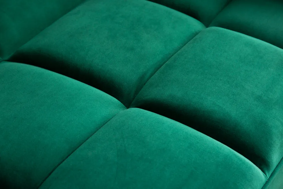 Retro Schlafsofa BOUTIQUE 215cm smaragdgrün Samt 3-Sitzer mit goldenen Füßen