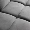Retro Schlafsofa BOUTIQUE 215cm grau Samt 3-Sitzer mit schwarzen Füßen