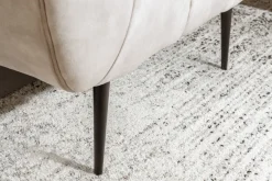 Retro Sessel NOBLESSE 105cm champagner beige Samt mit Ziersteppung