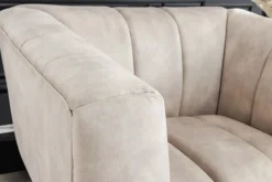 Retro Sessel NOBLESSE 105cm champagner beige Samt mit Ziersteppung