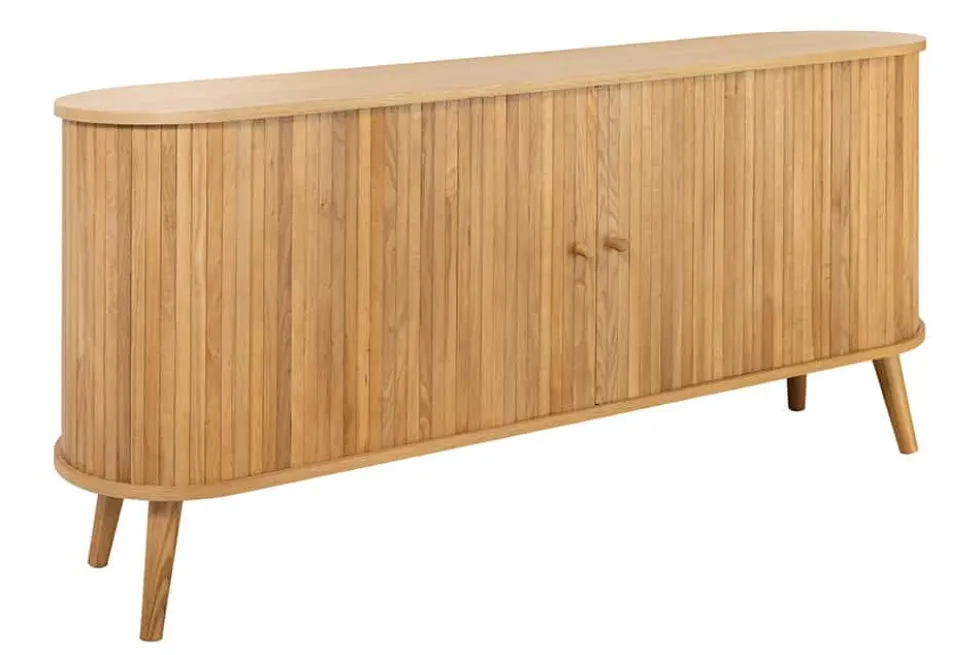 Retro Sideboard VALHALLA WOOD 160cm natur Eichenholz Schiebetüren