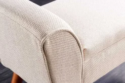 Retro Sitzbank SCARLETT 90cm beige Strukturstoff mit Armlehnen