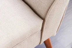 Retro Sitzbank SCARLETT 90cm beige Strukturstoff mit Armlehnen