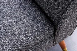 Retro Sitzbank SCARLETT 90cm anthrazit Bouclé mit Armlehnen
