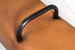 Retro Sitzbank TURNBOCK 134cm mit Echtleder Bezug Mangoholz Bank