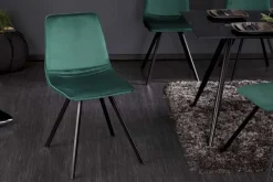 Retro Stuhl AMSTERDAM CHAIR smaragdgrün Samt Designklassiker