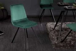 Retro Stuhl AMSTERDAM CHAIR smaragdgrün Samt Designklassiker