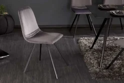 Retro Stuhl AMSTERDAM CHAIR dunkelgrau Samt Designklassiker