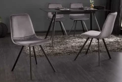 Retro Stuhl AMSTERDAM CHAIR dunkelgrau Samt Designklassiker