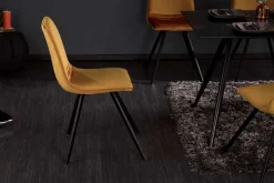 Retro Stuhl AMSTERDAM CHAIR senfgelb Samt Designklassiker