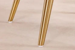 Retro Stuhl MIA CASA beige Cord champagner gold brushed Metall