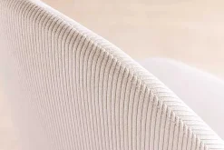 Retro Stuhl MIA CASA beige Cord champagner gold brushed Metall