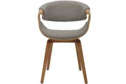 Retro Stuhl ORGANIC natur Eschenholz grau Strukturstoff