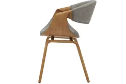 Retro Stuhl ORGANIC natur Eschenholz grau Strukturstoff