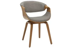Retro Stuhl ORGANIC natur Eschenholz grau Strukturstoff