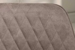 Retro Stuhl PALERMO taupe mit Armlehne und Ziersteppung