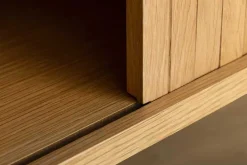 Retro TV-Board VALHALLA WOOD 160cm natur Eichenholz Schiebetüren Lowboard