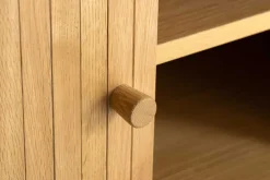 Retro TV-Board VALHALLA WOOD 160cm natur Eichenholz Schiebetüren Lowboard
