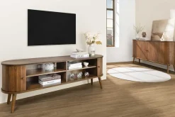 Retro TV-Board VALHALLA WOOD 160cm smoked Eichenholz Schiebetüren Lowboard