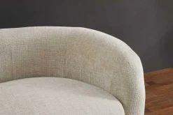 Retro Wohnlandschaft VOGUE 290cm beige Chenille XXL-Sofa organische Form inkl. Kissen
