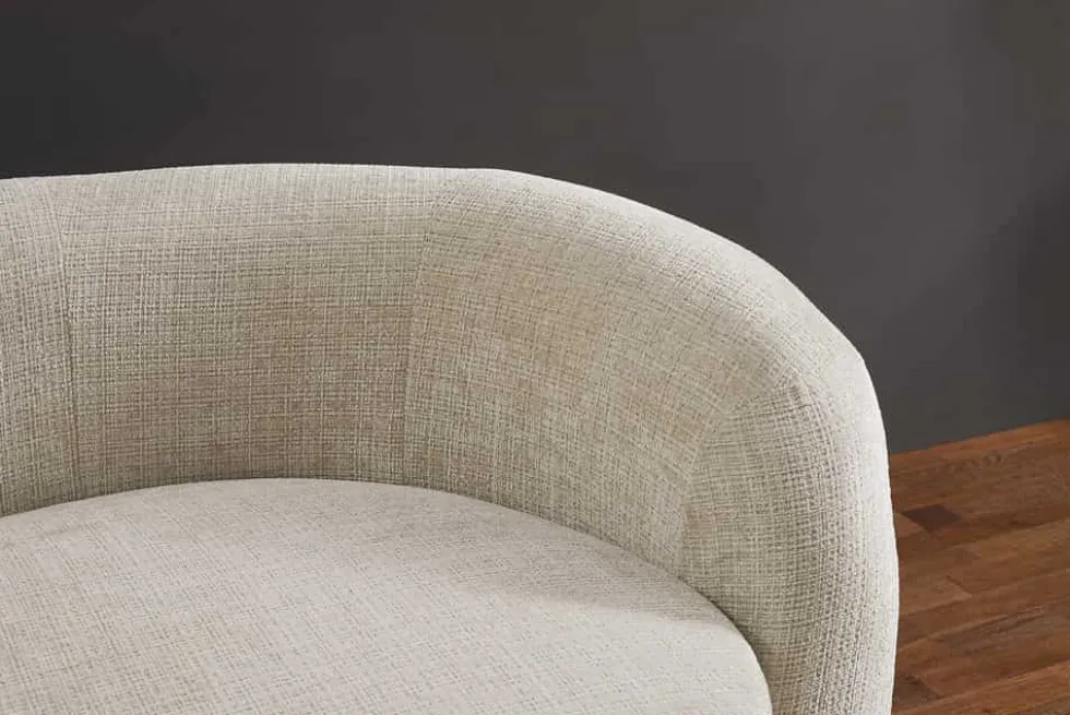 Retro Wohnlandschaft VOGUE 290cm beige Chenille XXL-Sofa organische Form inkl. Kissen