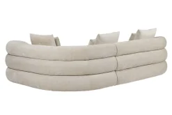 Retro Wohnlandschaft VOGUE 290cm beige Chenille XXL-Sofa organische Form inkl. Kissen