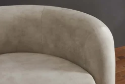 Retro Wohnlandschaft VOGUE 290cm beige Samt XXL-Sofa organische Form inkl. Kissen