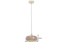 Runde Hängelampe ALVA 25cm natur Akazienholz Eisen Hängeleuchte