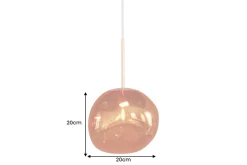 Runde Hängelampe LIQUID DIAMOND 20cm kupfer Glas Stahl Kugelleuchte