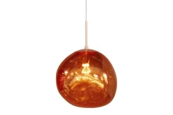 Runde Hängelampe LIQUID DIAMOND 35cm kupfer Glas Stahl Kugelleuchte