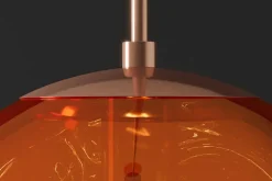 Runde Hängelampe LIQUID DIAMOND 35cm kupfer Glas Stahl Kugelleuchte