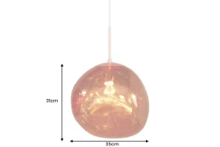 Runde Hängelampe LIQUID DIAMOND 35cm kupfer Glas Stahl Kugelleuchte
