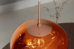 Runde Hängelampe LIQUID DIAMOND 35cm kupfer Glas Stahl Kugelleuchte