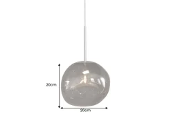 Runde Hängelampe LIQUID DIAMOND 20cm smoke Glas Stahl Kugelleuchte