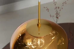 Runde Hängelampe LIQUID DIAMOND 20cm gold Glas Stahl Kugelleuchte