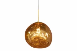 Runde Hängelampe LIQUID DIAMOND 20cm gold Glas Stahl Kugelleuchte